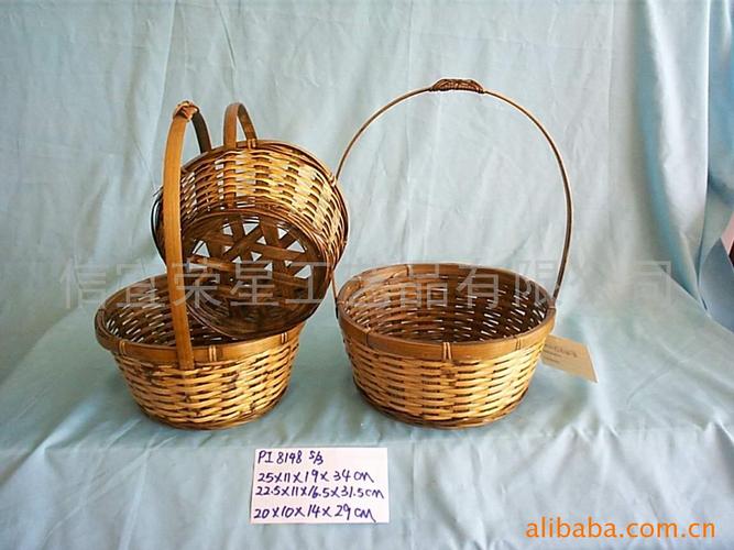 供应竹篮供应纯手工植物编织工艺品,竹篮,木片篮工艺品等